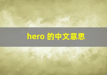 hero 的中文意思